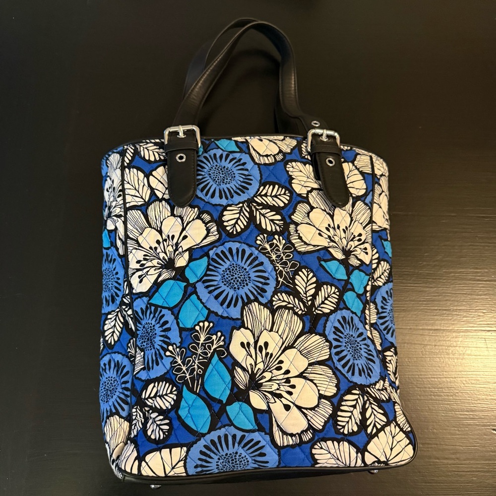 Vera Bradley Floral‎ Blue and Black Tote Bag